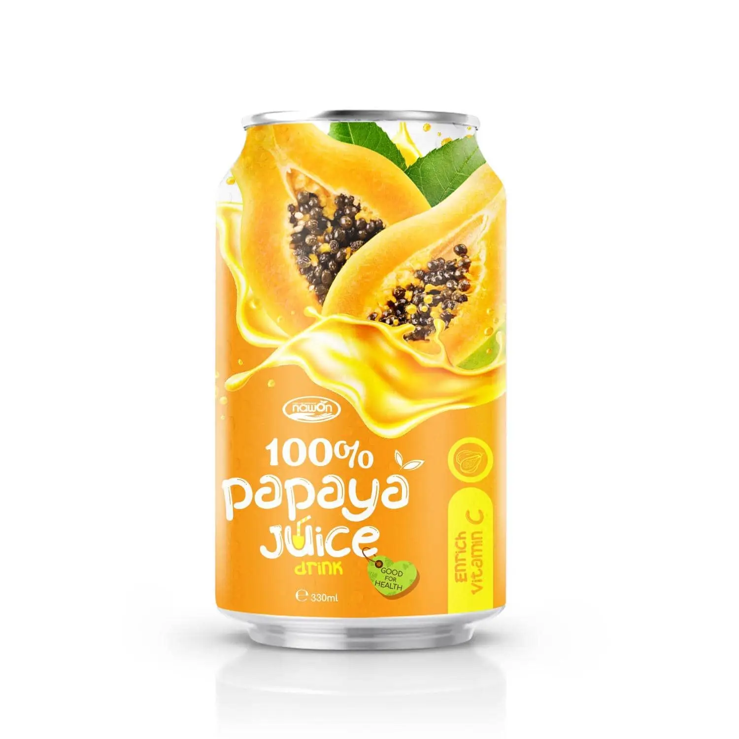 Wholesale 100% Papaya Juice Drink 330ml Canned Healthy Soft Drink by Nawon Beverage Wholesale Supplier Not From Concentrate