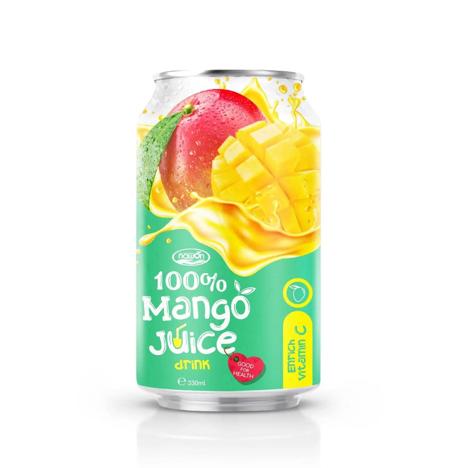 Wholesale 100% Mango Juice Drink 330ml Canned OEM ODM by Nawon Beverage Supplier
