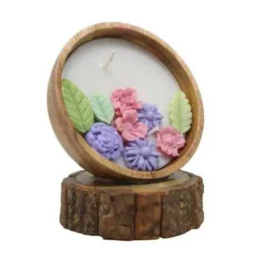 Aroma multi colour wax flower candle