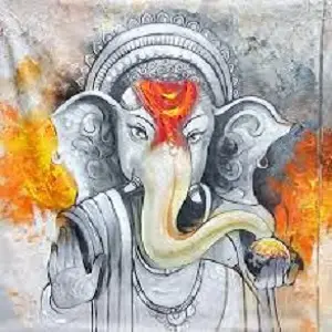 abstract ganesha painting