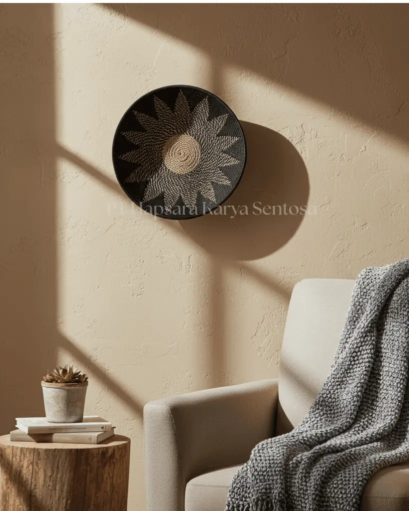 Handwoven Seagrass Wall Decor Natural Woven Sunburst Design