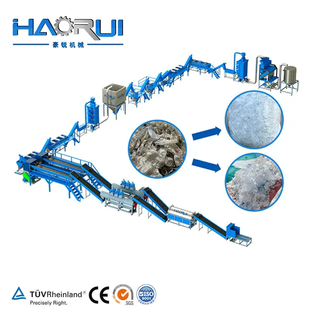 Competive Price 500-6000kg/h Fibre Grade PET Bottle Washing Line in Plant