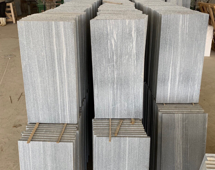 Grey Stripe Sanded Marble Pavers