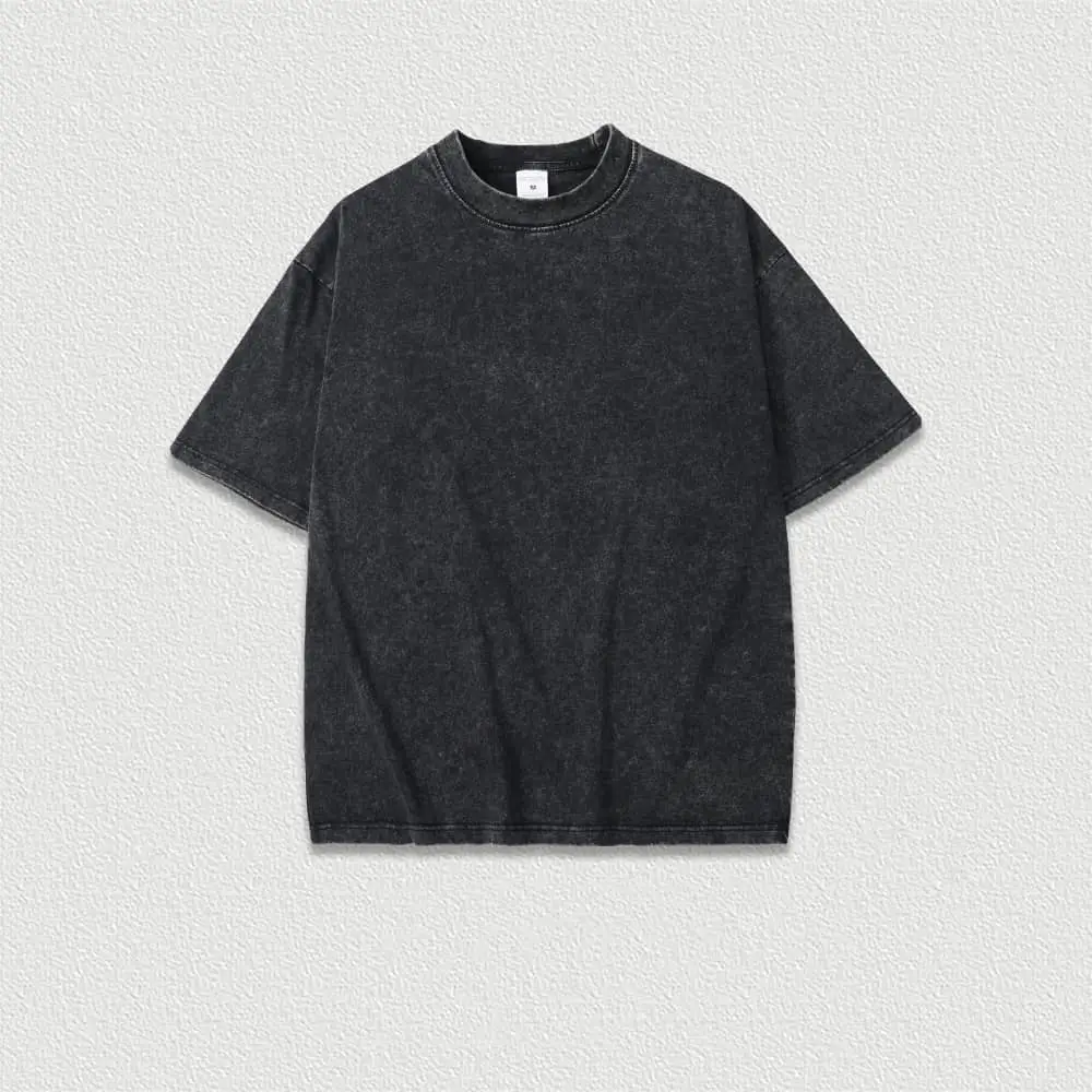 260 GSM 100% Cotton Snow Wash Oversize Unisex T-Shirt Vintage Street Wear Casual Men's T Shirt