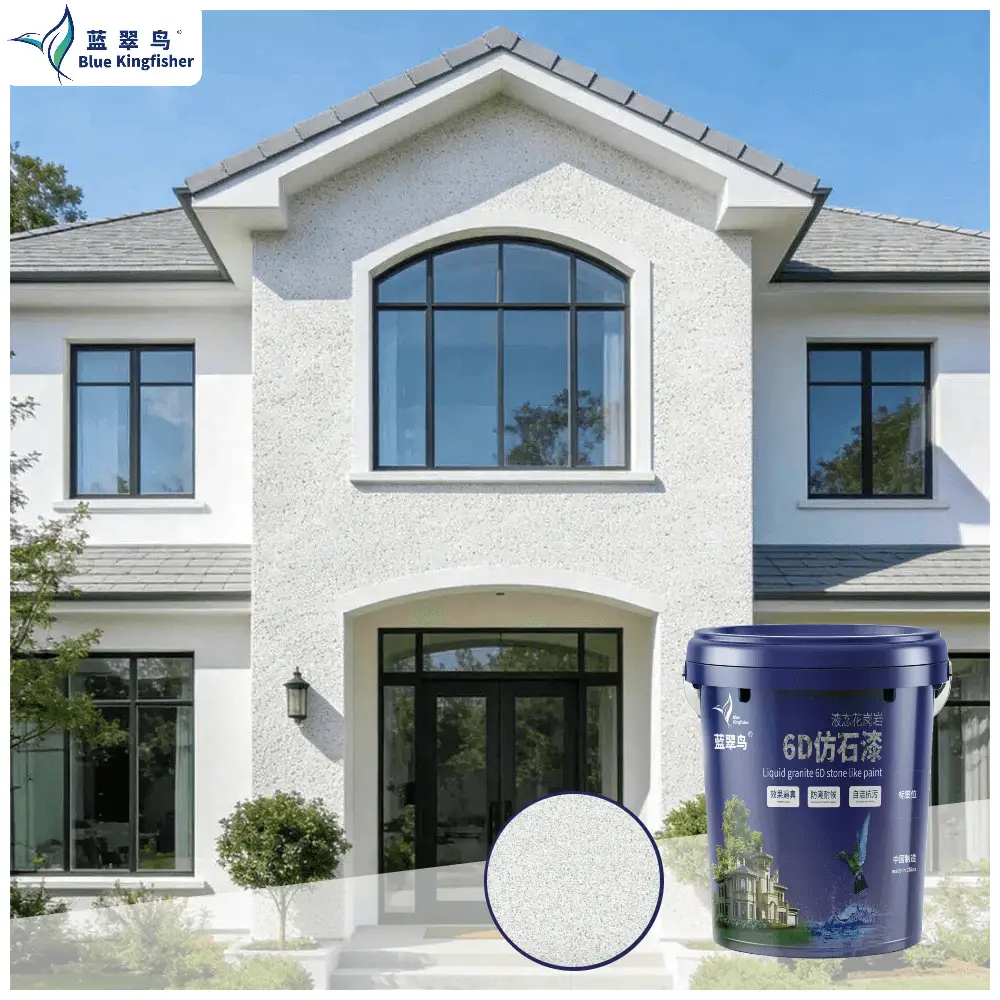 Blue Kingfisher Liquid Granite Paint | 3D Stone Effect, Eco-friendly Exterior Coating