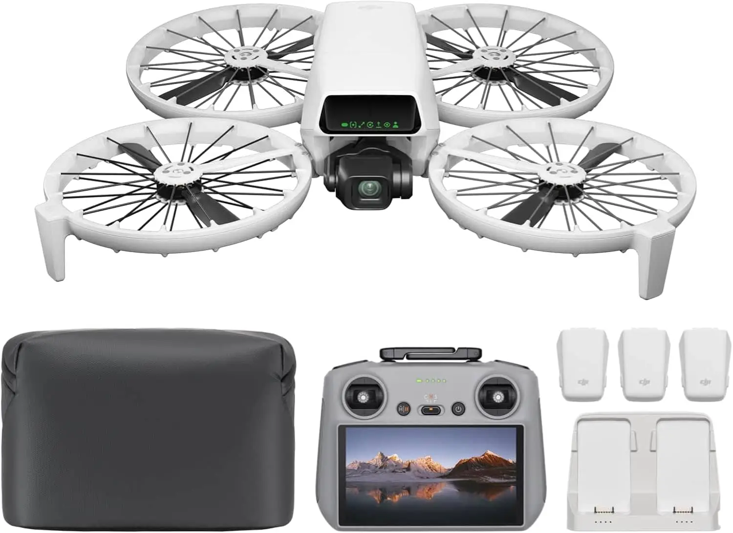 DJI Flip Fly More Combo With RC 2 Screen Remote Controller, Drone With 4K UHD Camera for Adults, Palm Takeoff, Auto Return, Intelligent Flight, 3 Batteries for 93-Min Flight Time