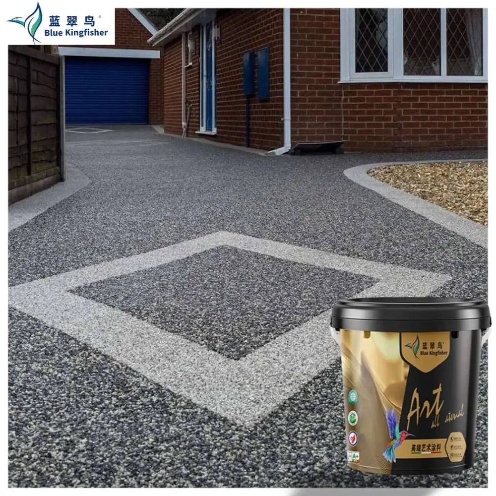 Blue Kingfisher Resin Washed Stone Durable Material for Garages, Floors, and Roads