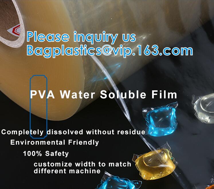 China PVA water soluble plastic film, water soluble film,transparent blank water soluble plastic film PVA,watersoluble bags pa factory	 PVA water soluble plastic film