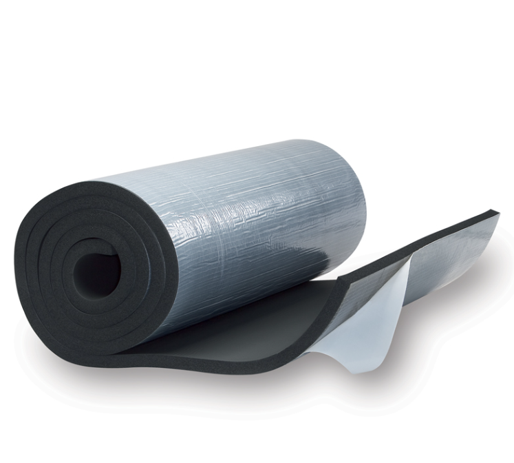 unrolled roll of black foam