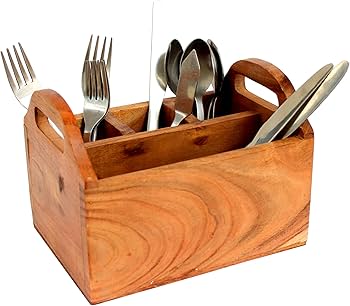 Wooden cutlery holder