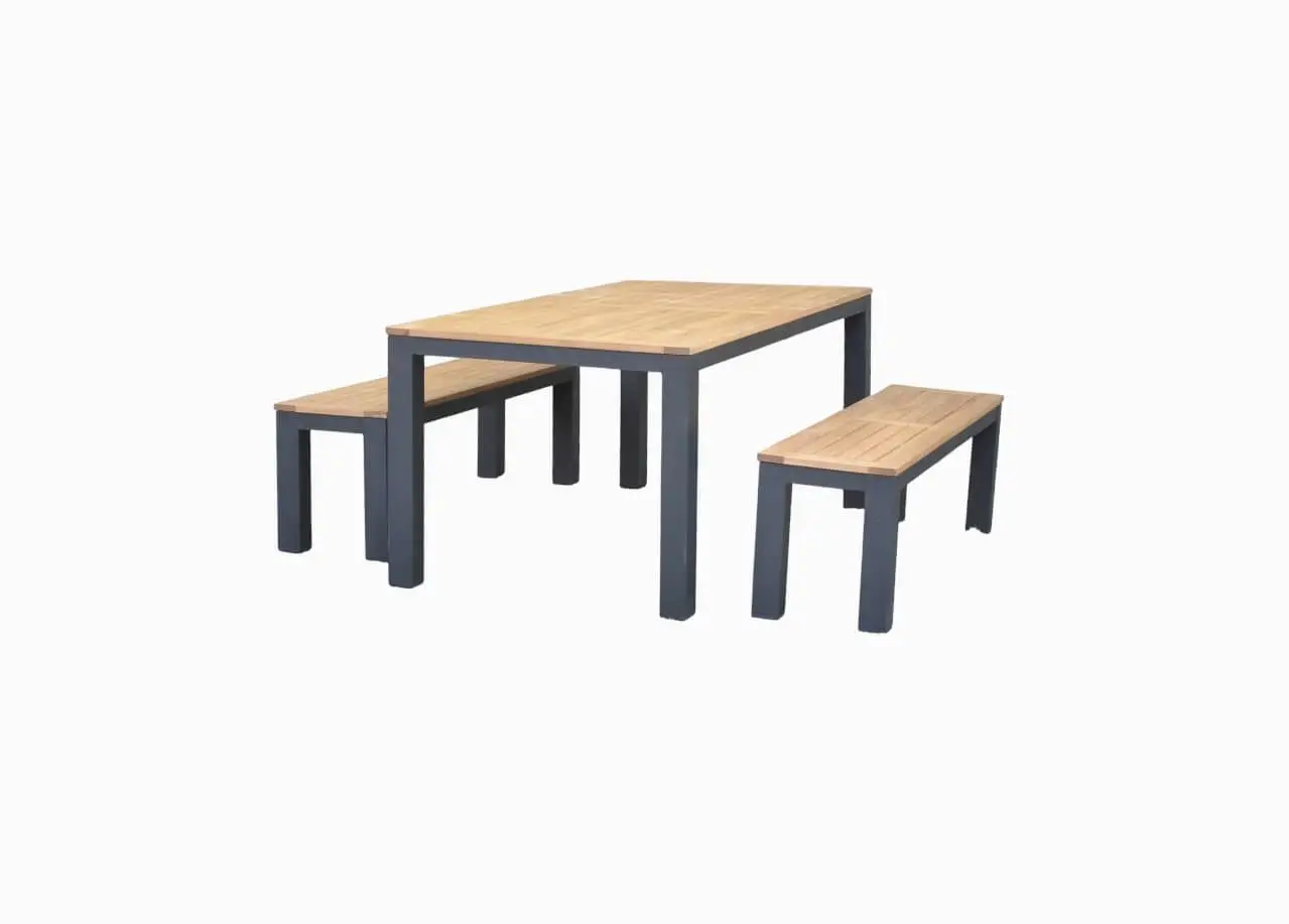ALU DINING SET WITH TWO BENCHES (2537048)