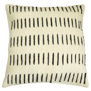 Black and Ivory Handwoven Decorative Throw Pillow