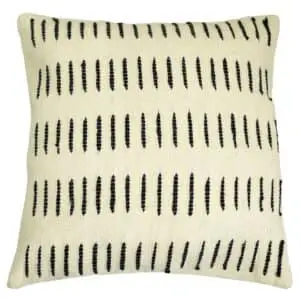 Black and Ivory Handwoven Decorative Throw Pillow