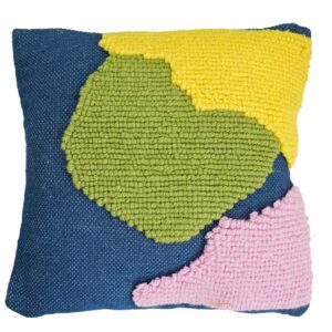 Handcrafted Textured Decorative Pillow in Vibrant Geometric Design