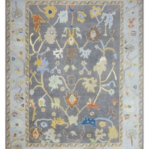 Handmade Regal Oushak Floral Wool Rug