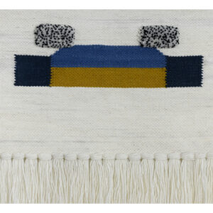 Abstract Harmony Mustard Accent Fringed Wall Tapestry