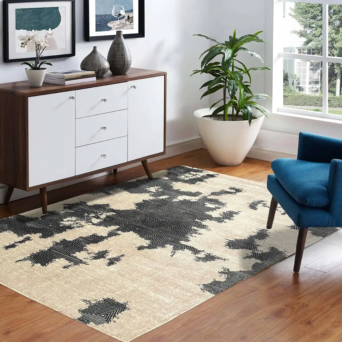 Hand Tufted Cloudy Theme Wool Carpet