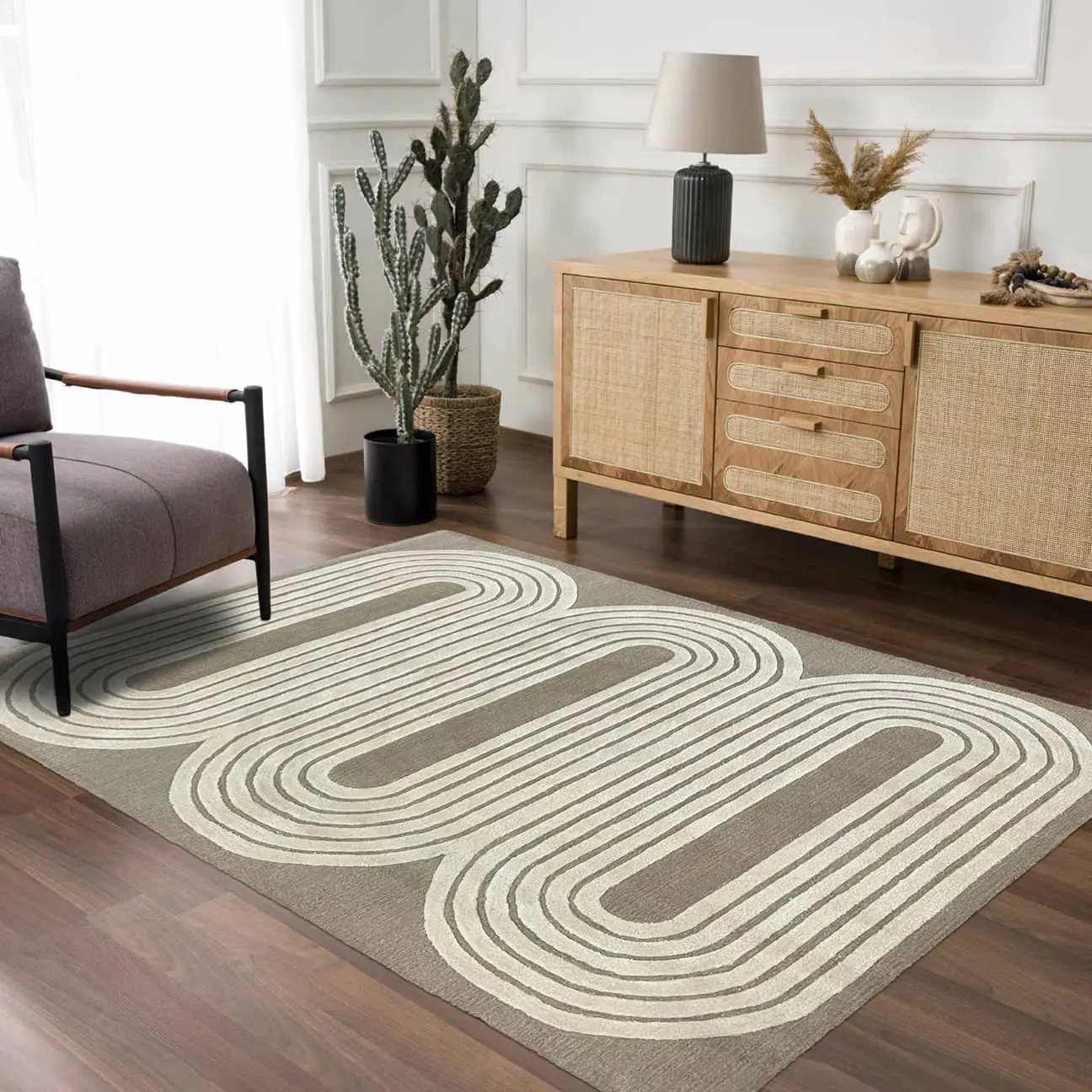 Hand tufted Modern Carpet Wool Loop and Cut