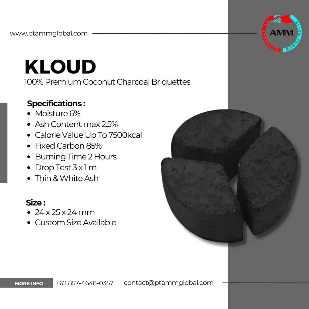 Coconut Shell Charcoal Shisha Kloud Briquettes