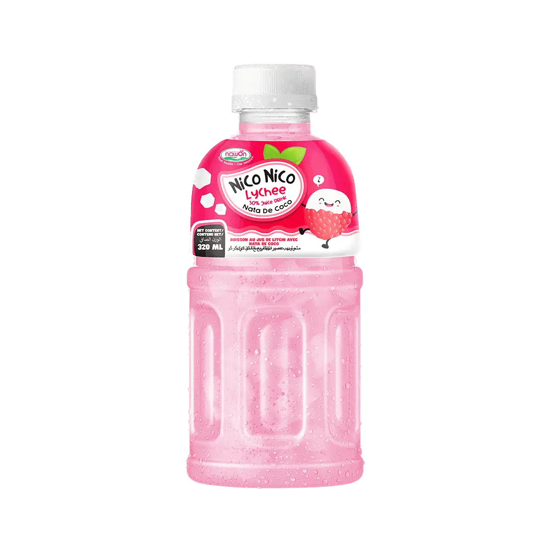 NFC Nico Nico Lychee Juice Drink with Nata de CoCo 320ml OEM/ODM Fresh Sweet Chewy Soft Drinks Wholesale Price