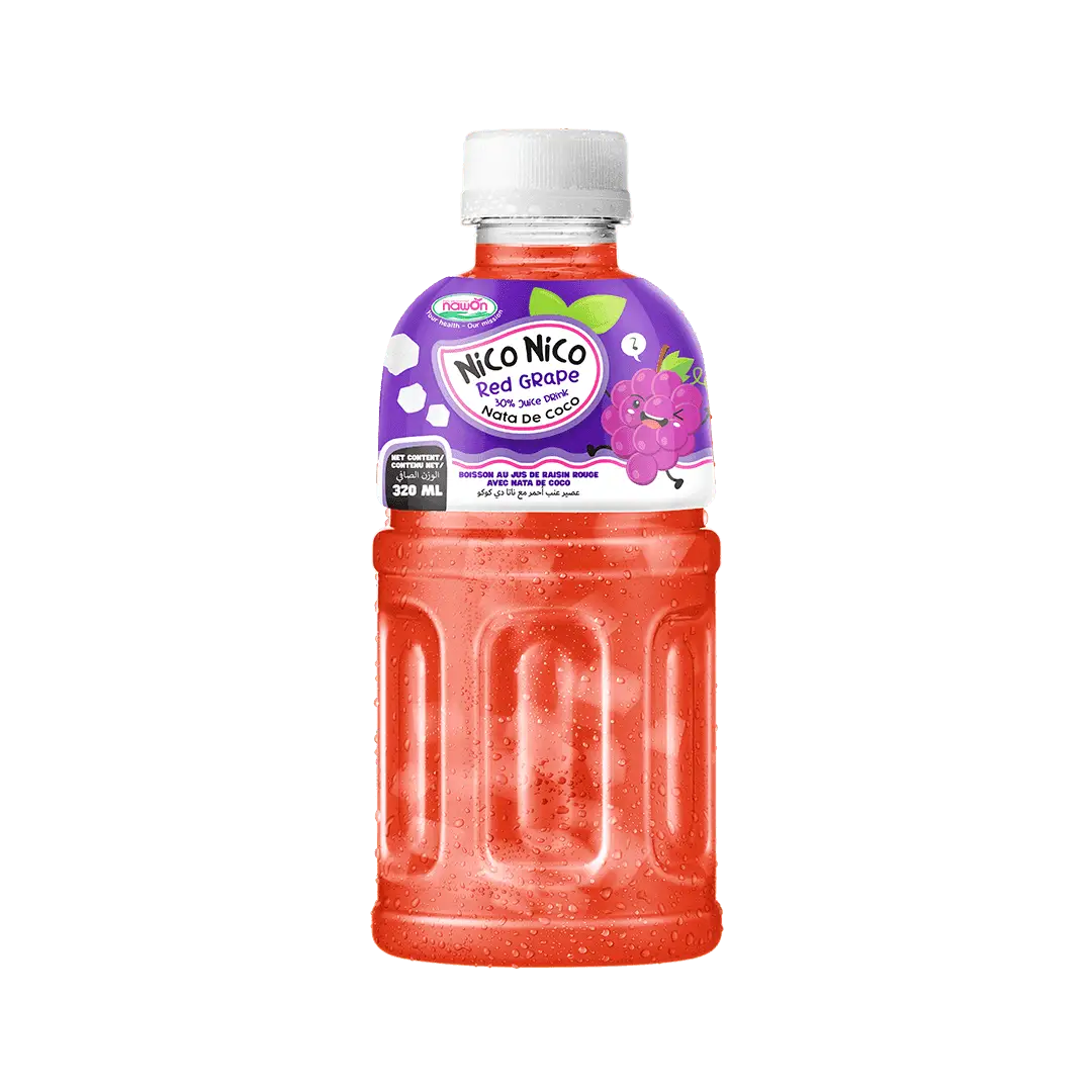 320ml Nico Nico Red Grape Juice Drink with Nata de CoCo Not From Concnetate OEM/ODM Wholesale Price Fresh Sweet Chewy Soft Drink