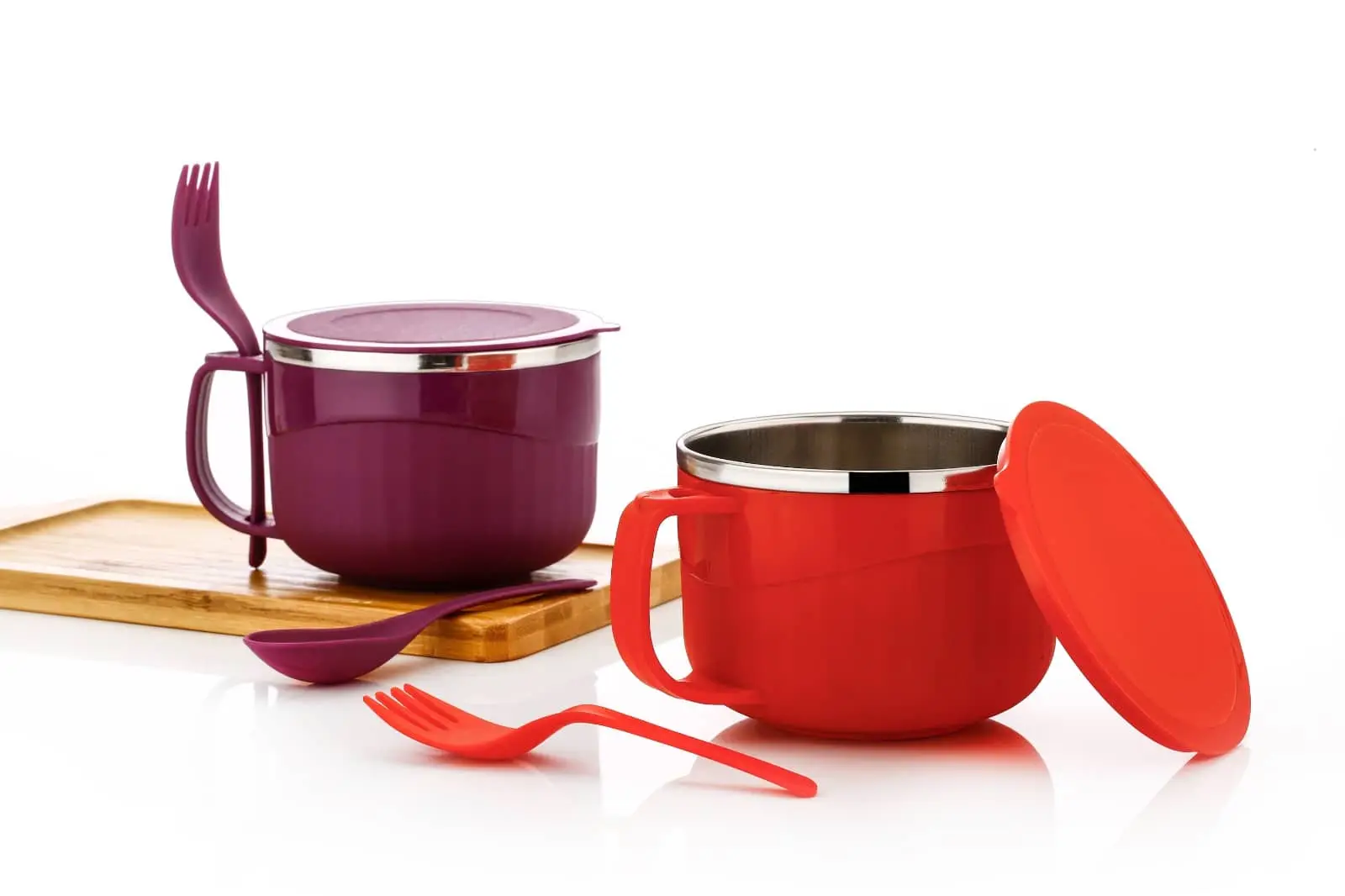 Noodle&Soup Bowl with Handle&Spoon,Airtight&Leak Proof Bowl for Pasta,Soup,Rice,Maggie