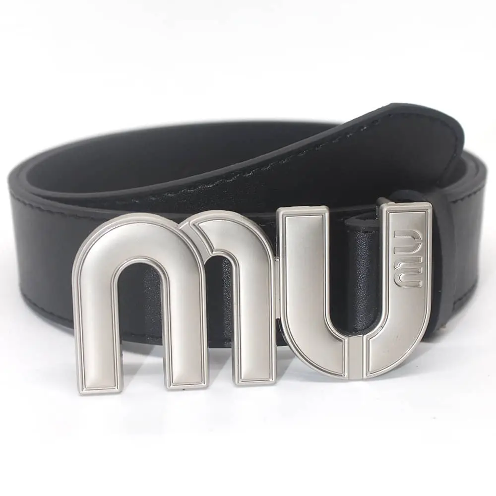 Letter MU Leather Belt
