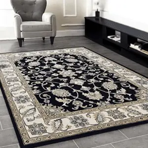 Handmade Hand Tufted Black Oushak Rug