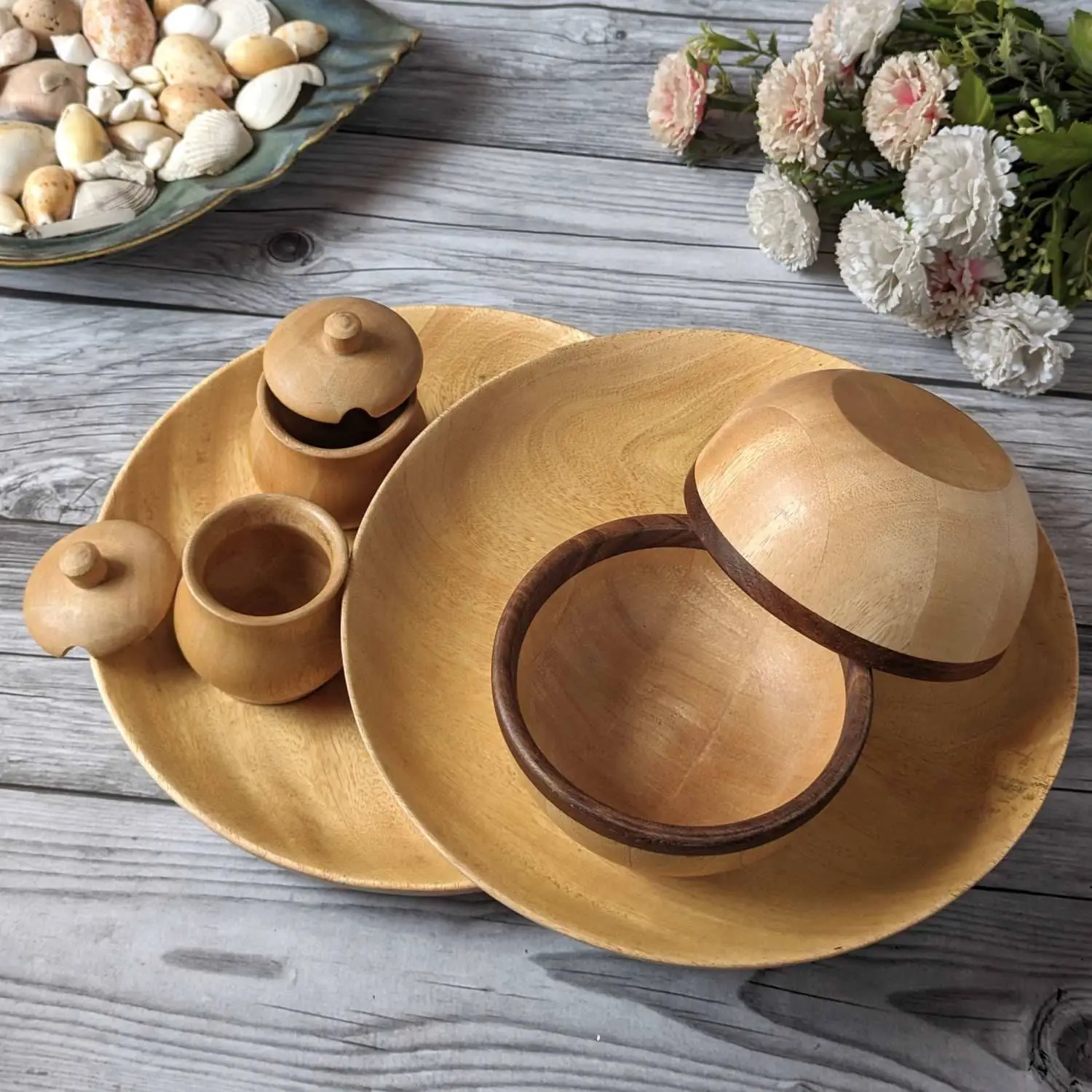 Dinner set wooden natural handicrafts products