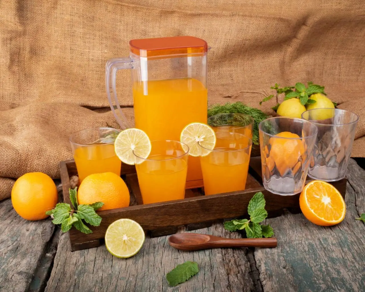 2000 ml jug BPA Free Transparent Plastic Jug with 6pc glass combo