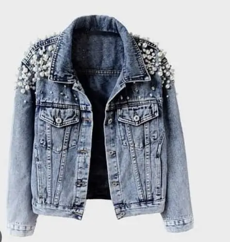 Yellow Ladies Full Sleeves Fancy Design Denim Woolen Jacket For Casual Wear