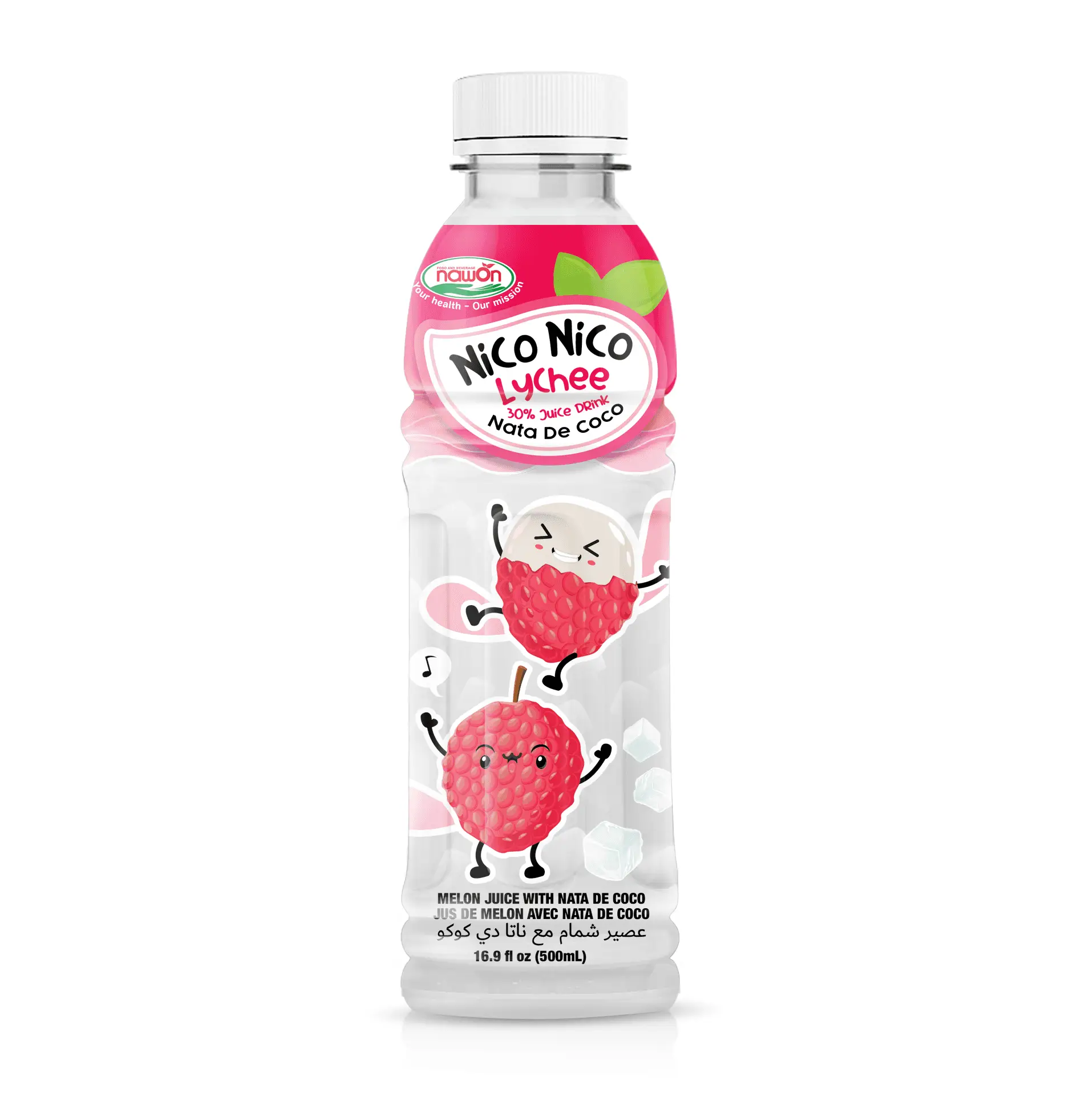 Wholesale 500ml Lychee Juice with Nata de CoCo Private Label Nico Nico Premium Soft Drink OEM ODM Beverage Manufacturer