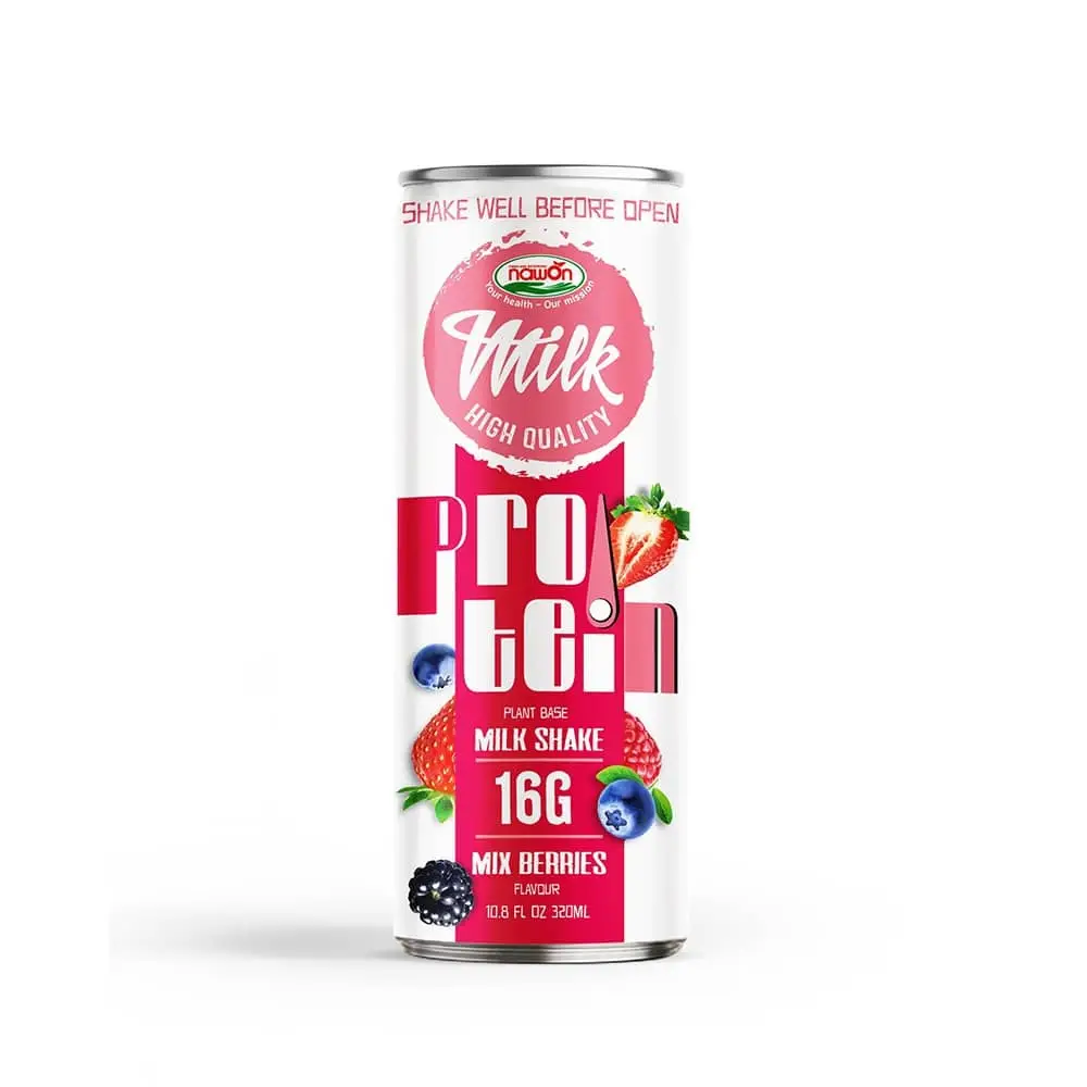 Nawon Milk Protein Shake Berry Flavor Canned 320ml Halal Soft Drink Wholesale Price By Nawon Supplier OEM ODM
