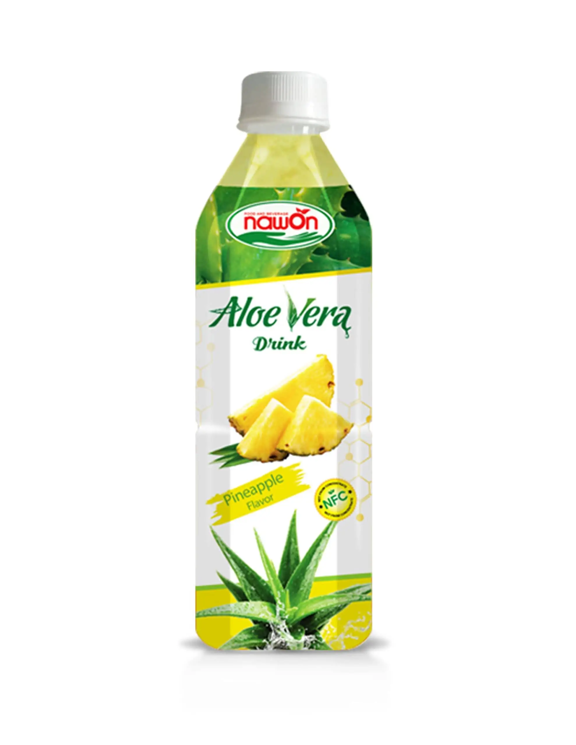 NFC Aloe Vera Drink With Pineapple Flavor 500ml Halal Soft Drink Private Label Wholesale By Nawon Supplier