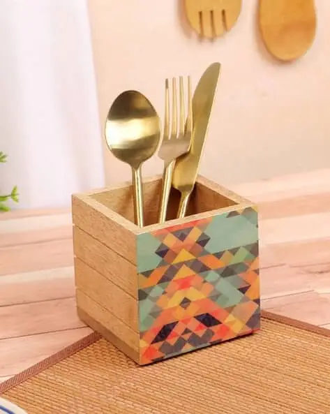 Cutlery holder wooden