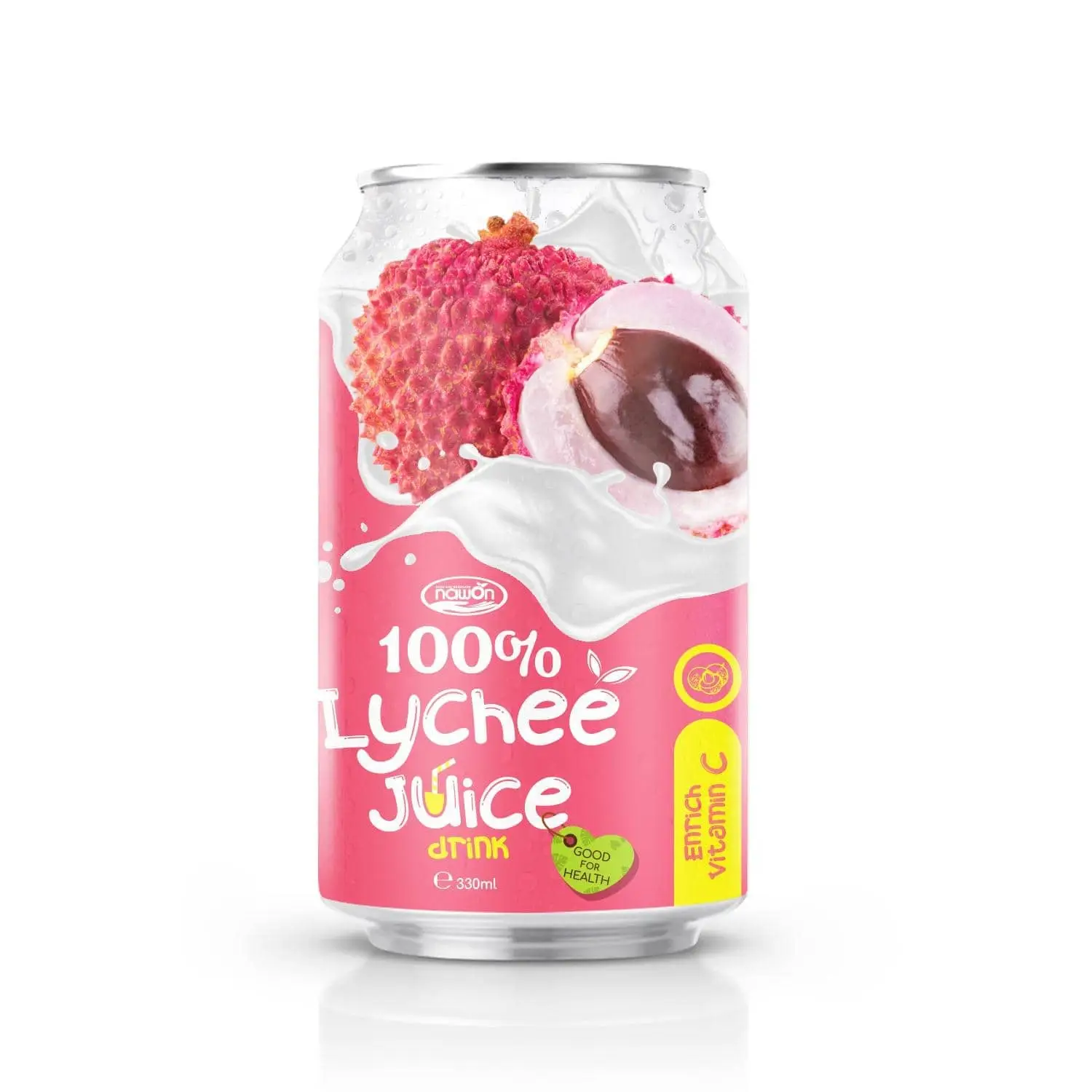 100% Lychee Juice Drink 330ml Canned Healthy Soft Drink by Nawon Beverage Wholesale Supplier Not From Concentrate