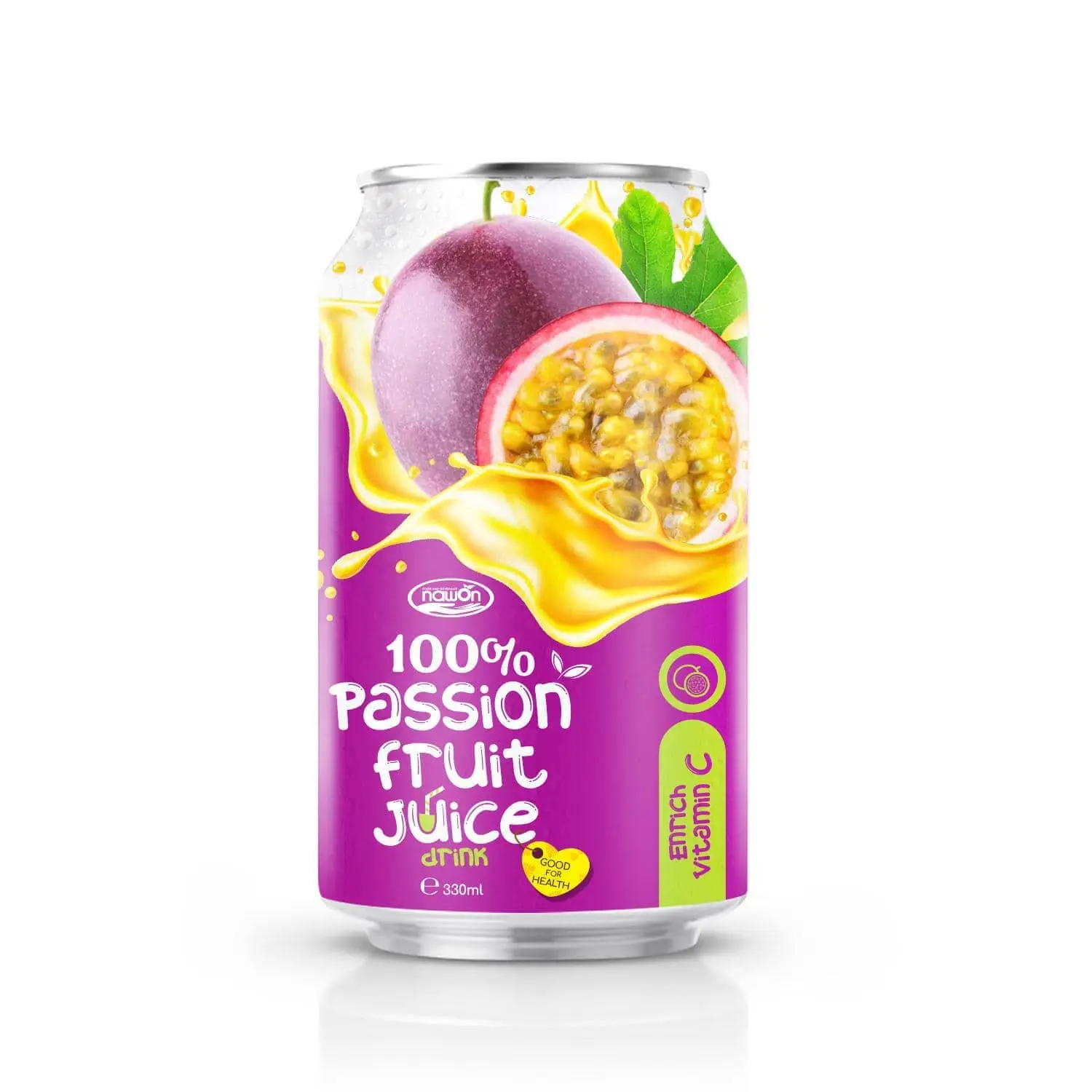 100% Passion Fruit Juice Drink 330ml Aluminum Can Premium Quality Soft Drink by Nawon Beverage Wholesale Supplier