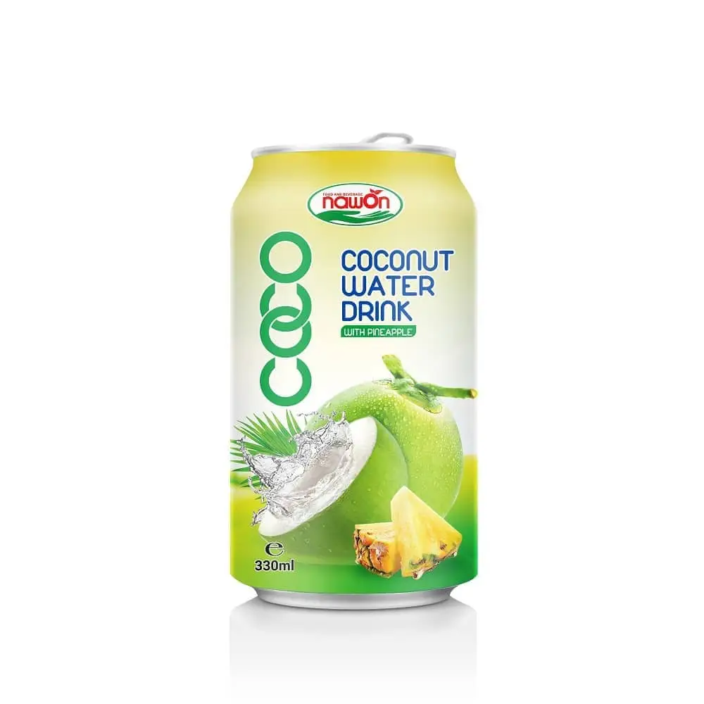 Wholesale 330ml Coconut Water With Pineapple Flavor Premium Soft Drink OEM ODM Private Label Beverage Manufacturer