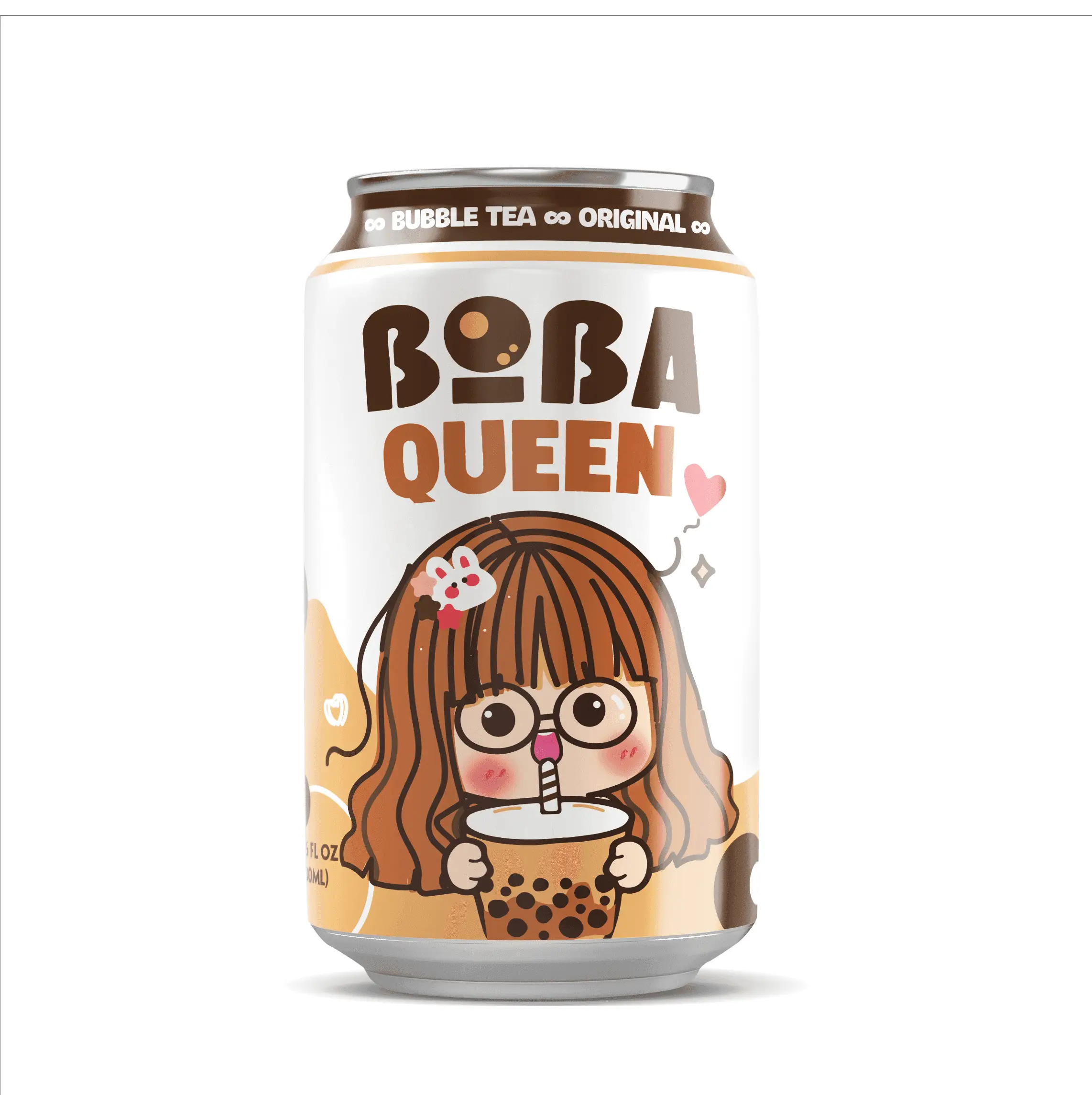 Wholesale Boba Queen Bubble Milk Tea Drink Original Canned 330ml OEM ODM Private Label Beverage Manufacturer