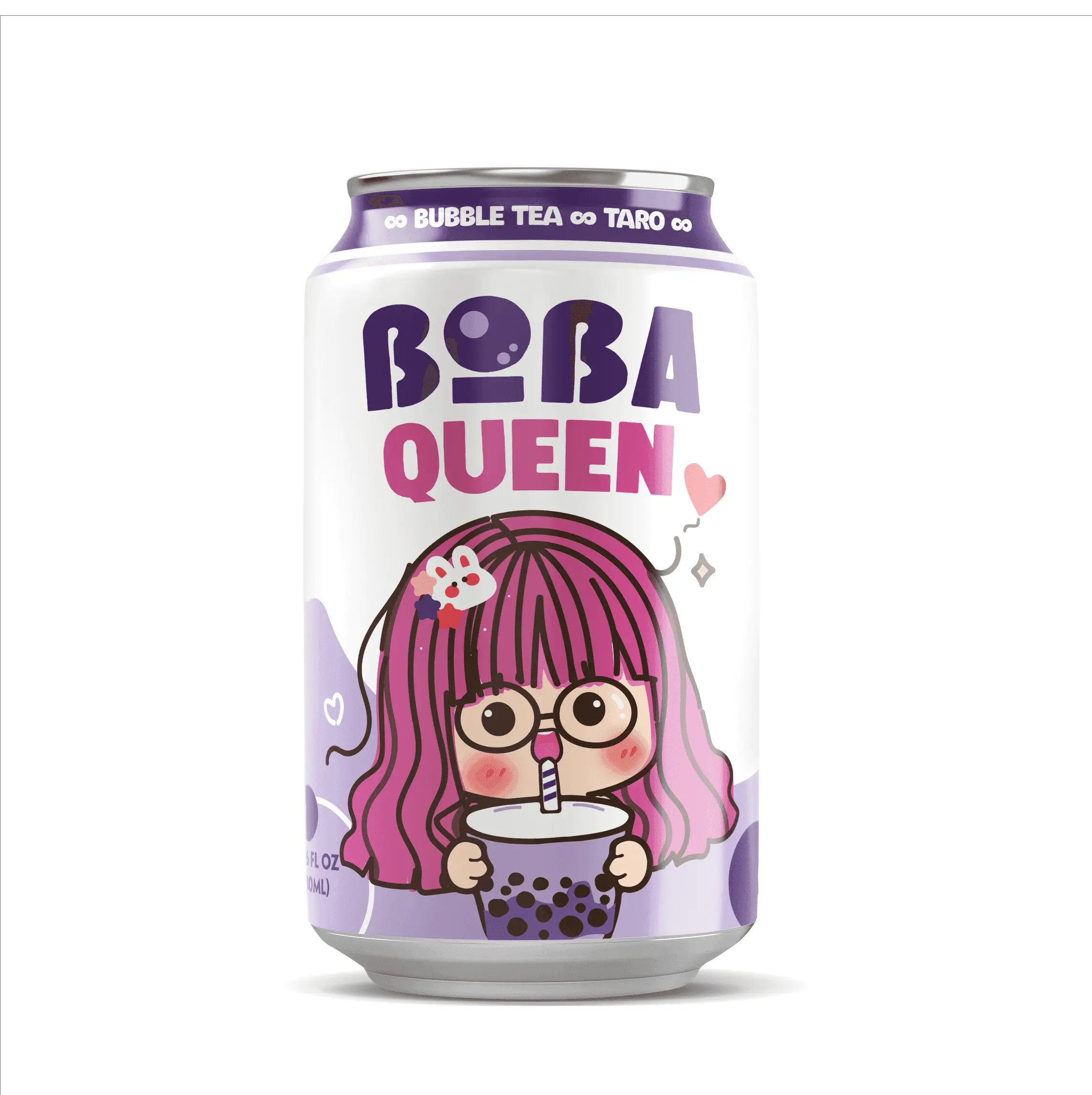 Boba Queen 330ml Taro Bubble Milk Tea Drink Wholesale Price OEM ODM Private Label Beverage Manufacturer