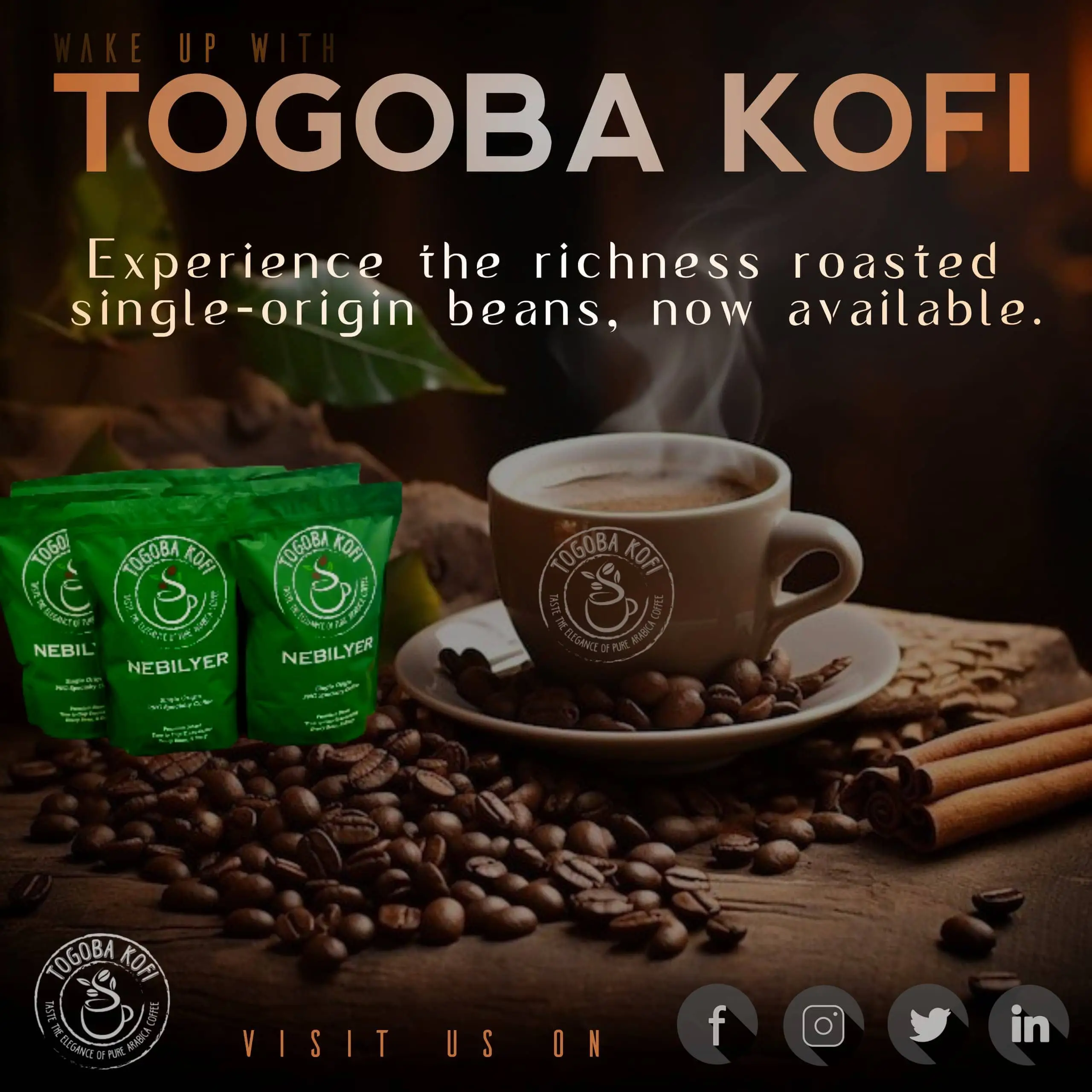 Togoba Kofi roasted Beans 250kg and 1kg