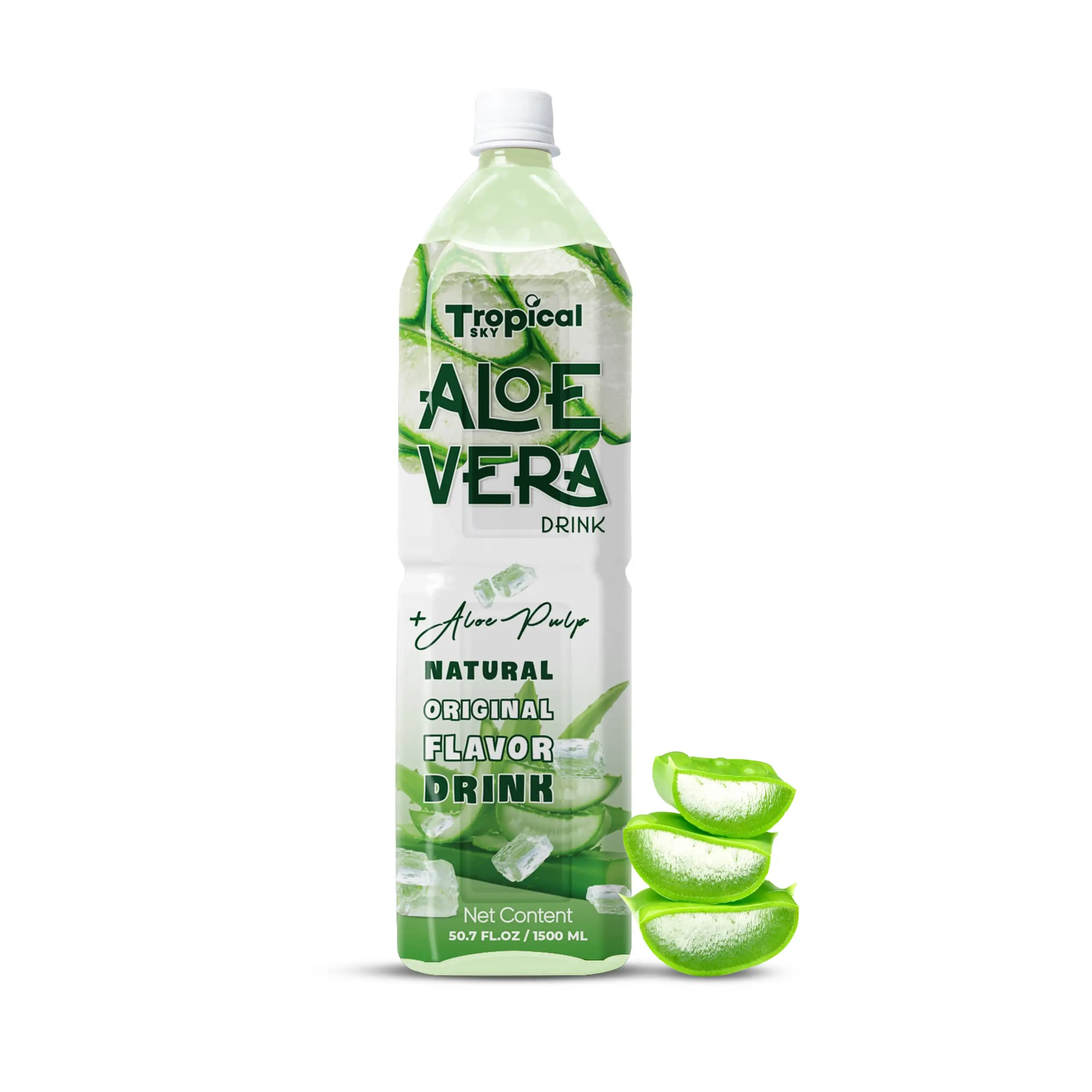 1.5L Bottle Aloe vera juice with pulp OEM supplier Tropical Sky beverage in Vietnam