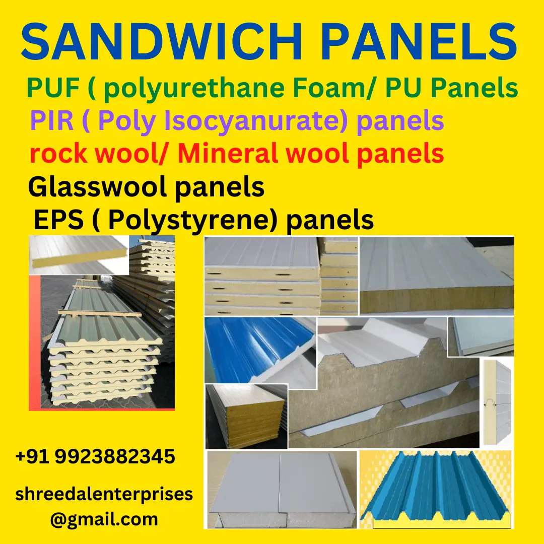 PUF panels for roof and wall applications