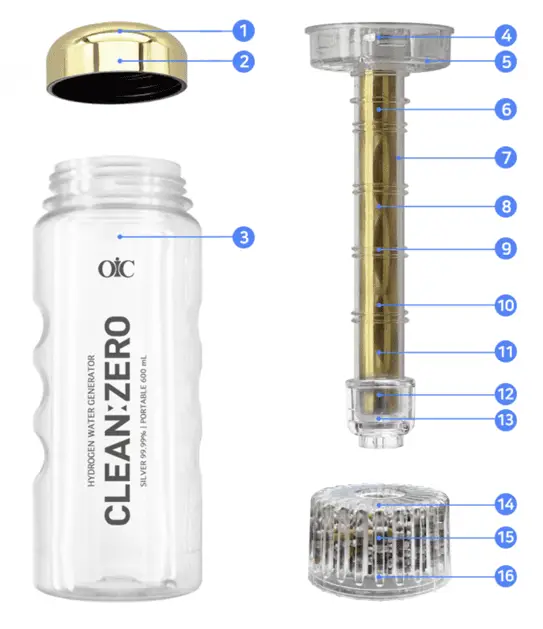 Hydrogen Water Generator Bottle - CLEAN:ZERO