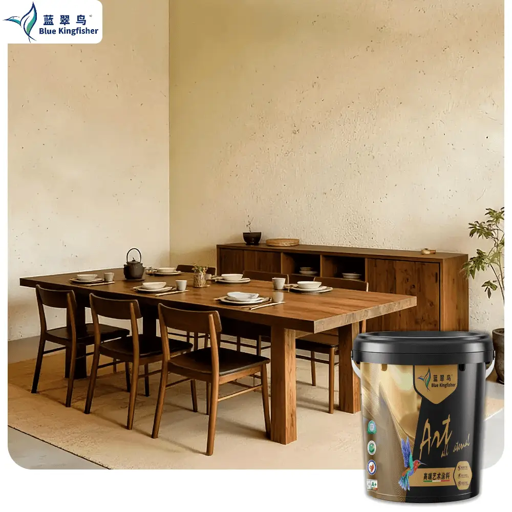 Blue Kingfisher Premium Custom Lime Stone Texture Paint | Designer's Choice, Wall Art Coating