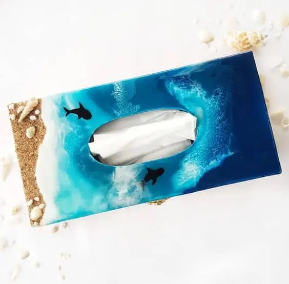 wooden resin napkins box