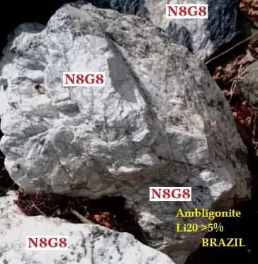 AMBLIGONITE  Li 20 >5%