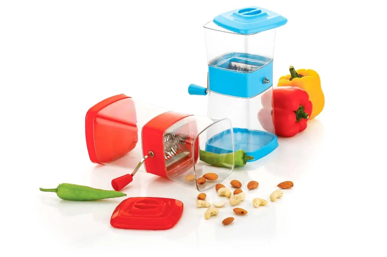 Big Store Big Onion Chopper and Plastic Chilli Cutter/Vegetable Cutter/Mirchi Cutter/Nut Cutter/Dry Fruit Cutter with Lid | Chilly & Dry Fruit Cutter with Stainless Steel Blade