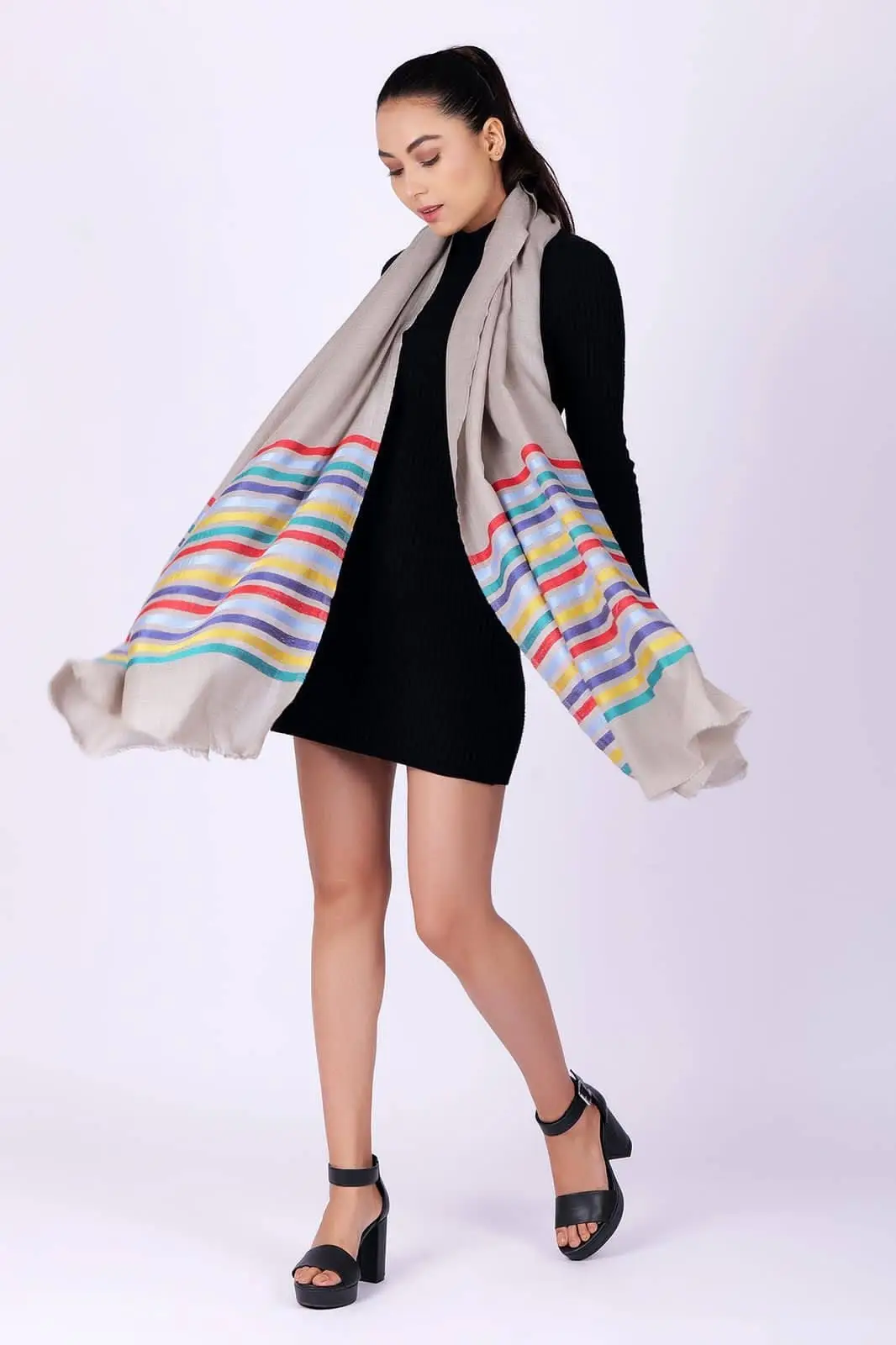 Cashmere Silk Patti Paldar Stoles