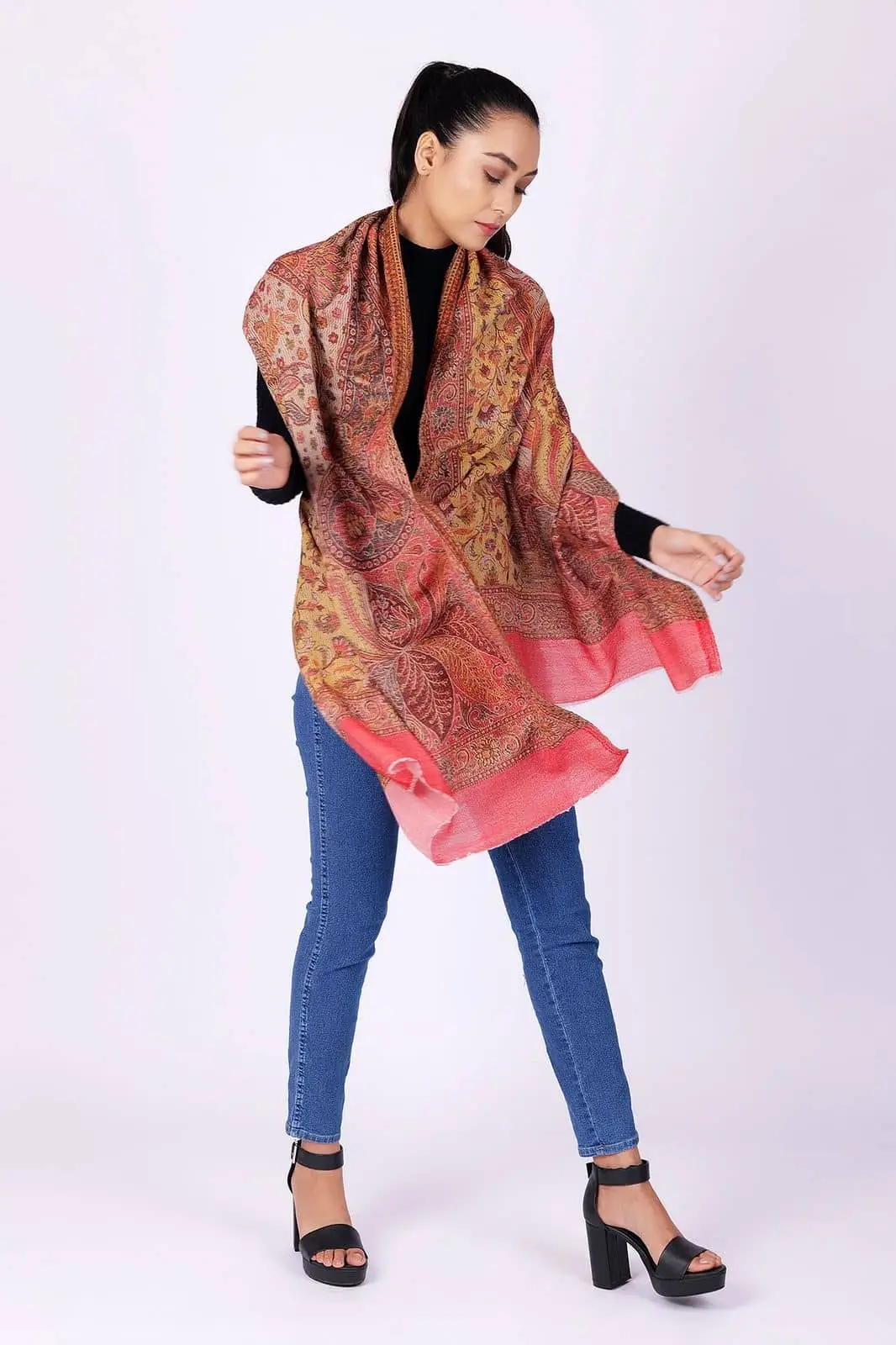 Cashmere kani jamawar stoles